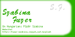 szabina fuzer business card